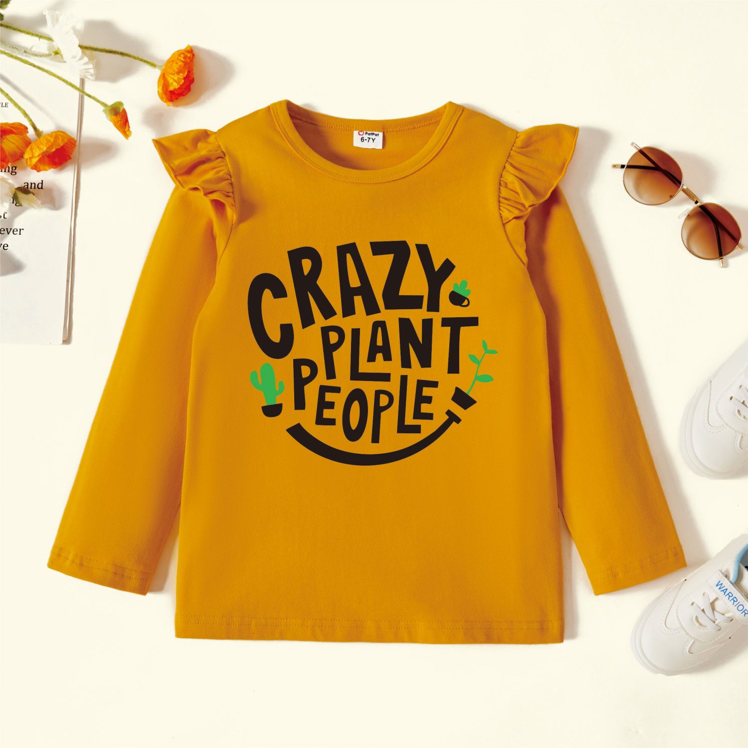 

Kids Graphic Flutter-sleeve Ginger Long-sleeve Tee