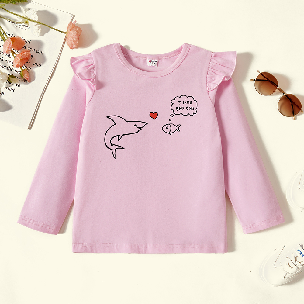 

Kids Graphic Flutter-sleeve Light pink Long-sleeve Tee