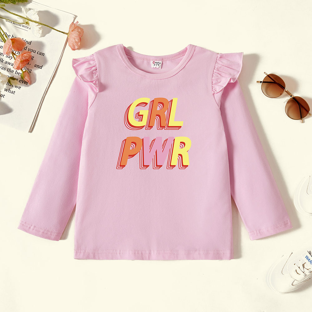 

Kids Graphic Flutter-sleeve Light pink Long-sleeve Tee