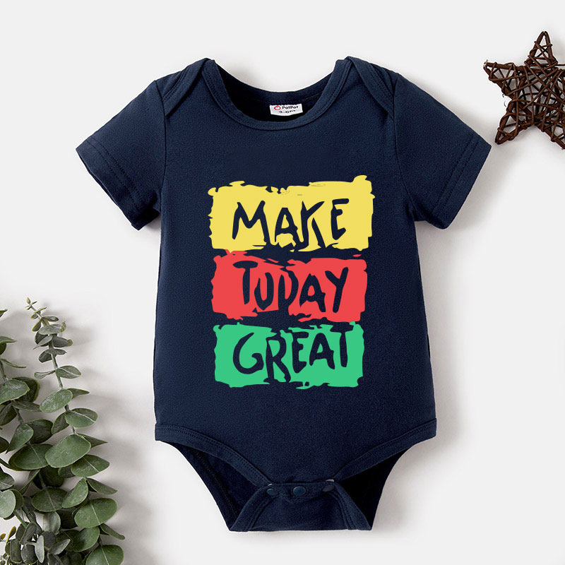 

Baby Graphic Dark Blue Short-sleeve Romper