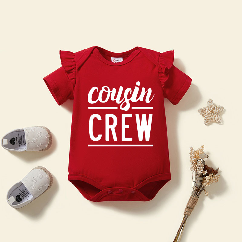 

Baby Girl Graphic Letter Print Ruffled Short-sleeve Romper