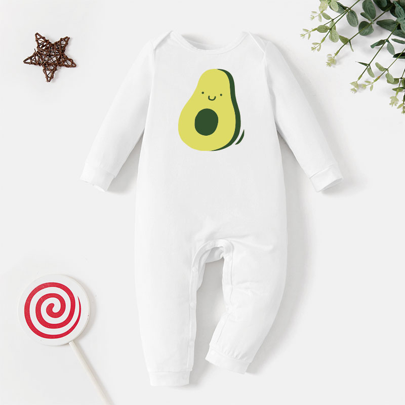

Baby Graphic Avocado Print Long-sleeve Jumpsuit