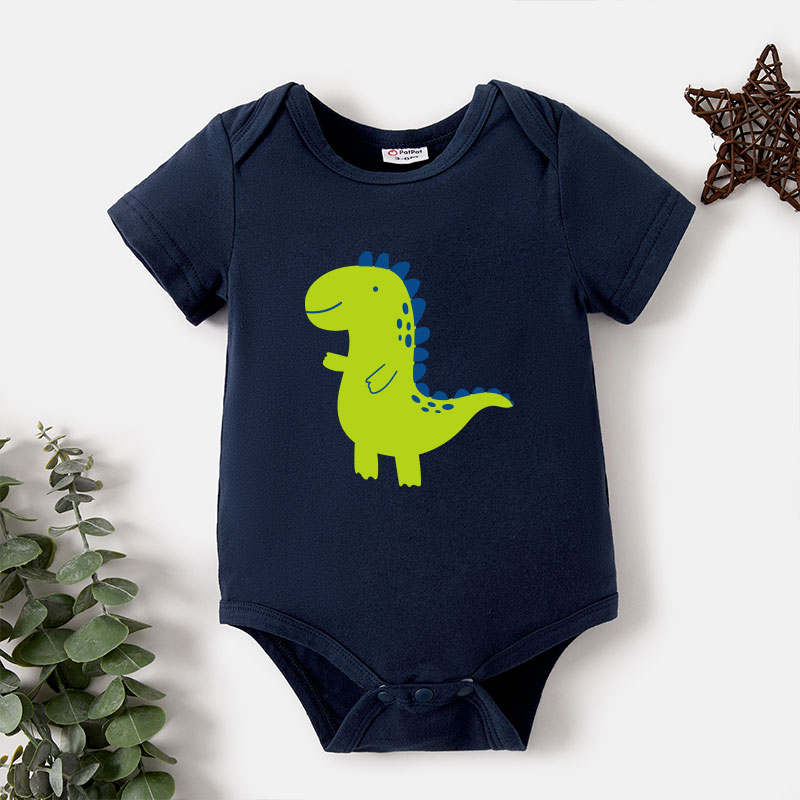 

Baby Boy Graphic Dinosaur Print Short-sleeve Romper