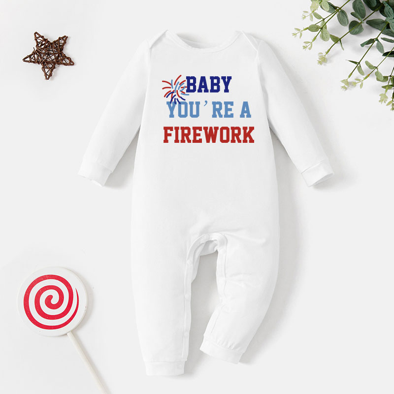 

Baby Graphic White Long-sleeve Jumpsuit