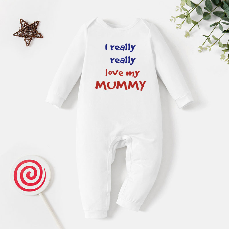 

Baby Graphic Letter Print Long-sleeve Jumpsuit