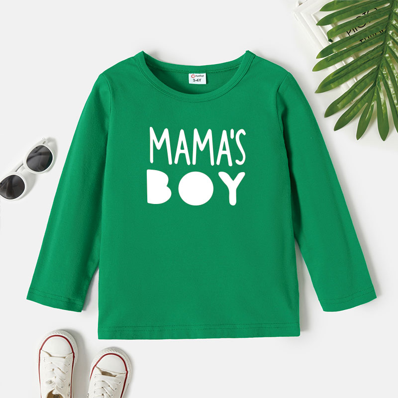 

Toddler Boy Graphic Letter Print Long-sleeve Tee