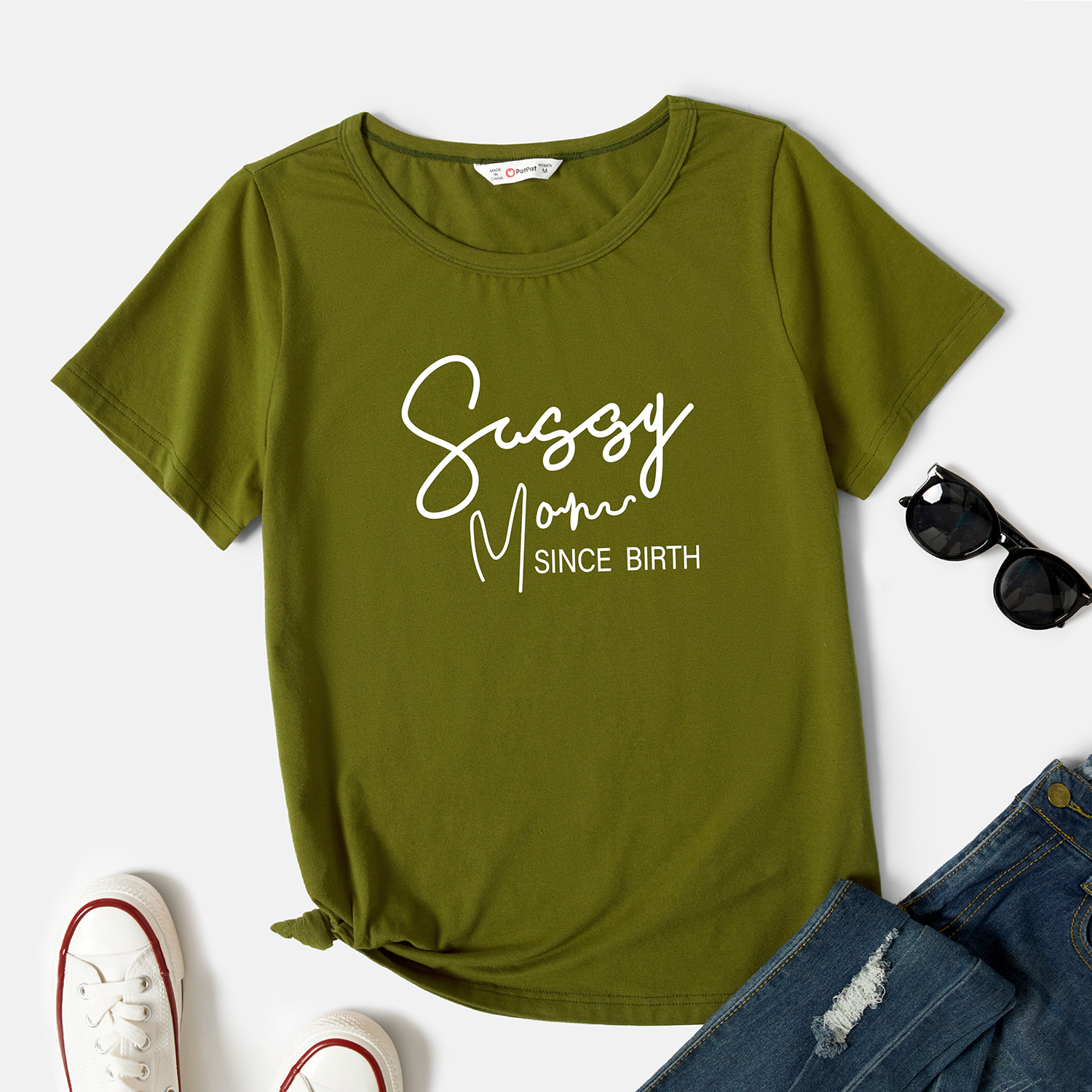 

Graphic Short-sleeve Round-collar Tee for Women