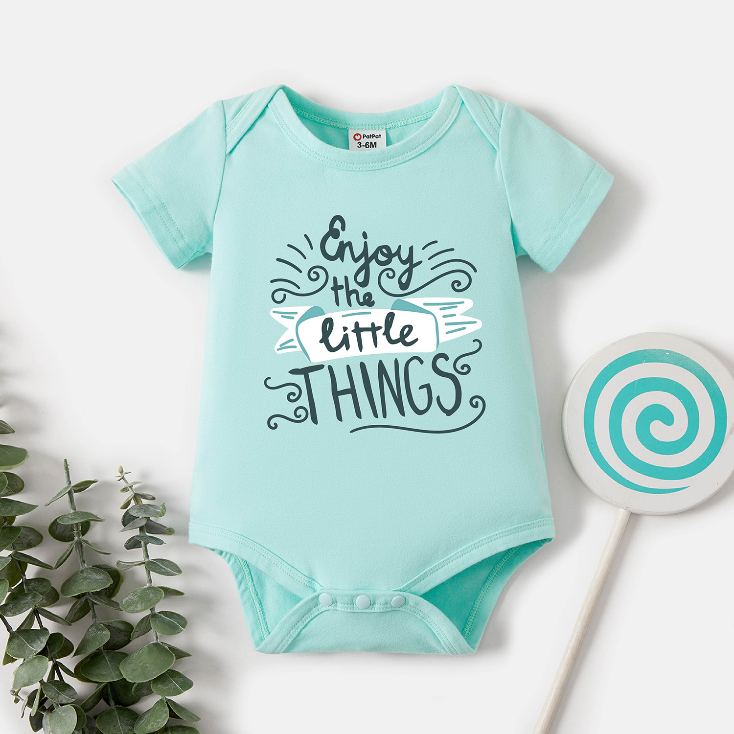 

Baby Graphic Letter Print Short-sleeve Romper