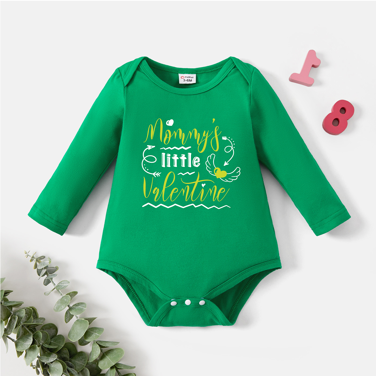 

Baby Graphic Green Long-sleeve Romper