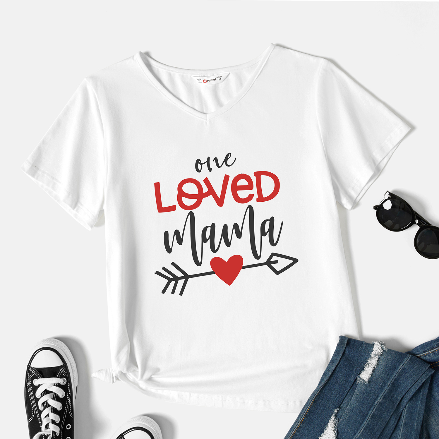 

Graphic Short-sleeve V Neck Tee for Women