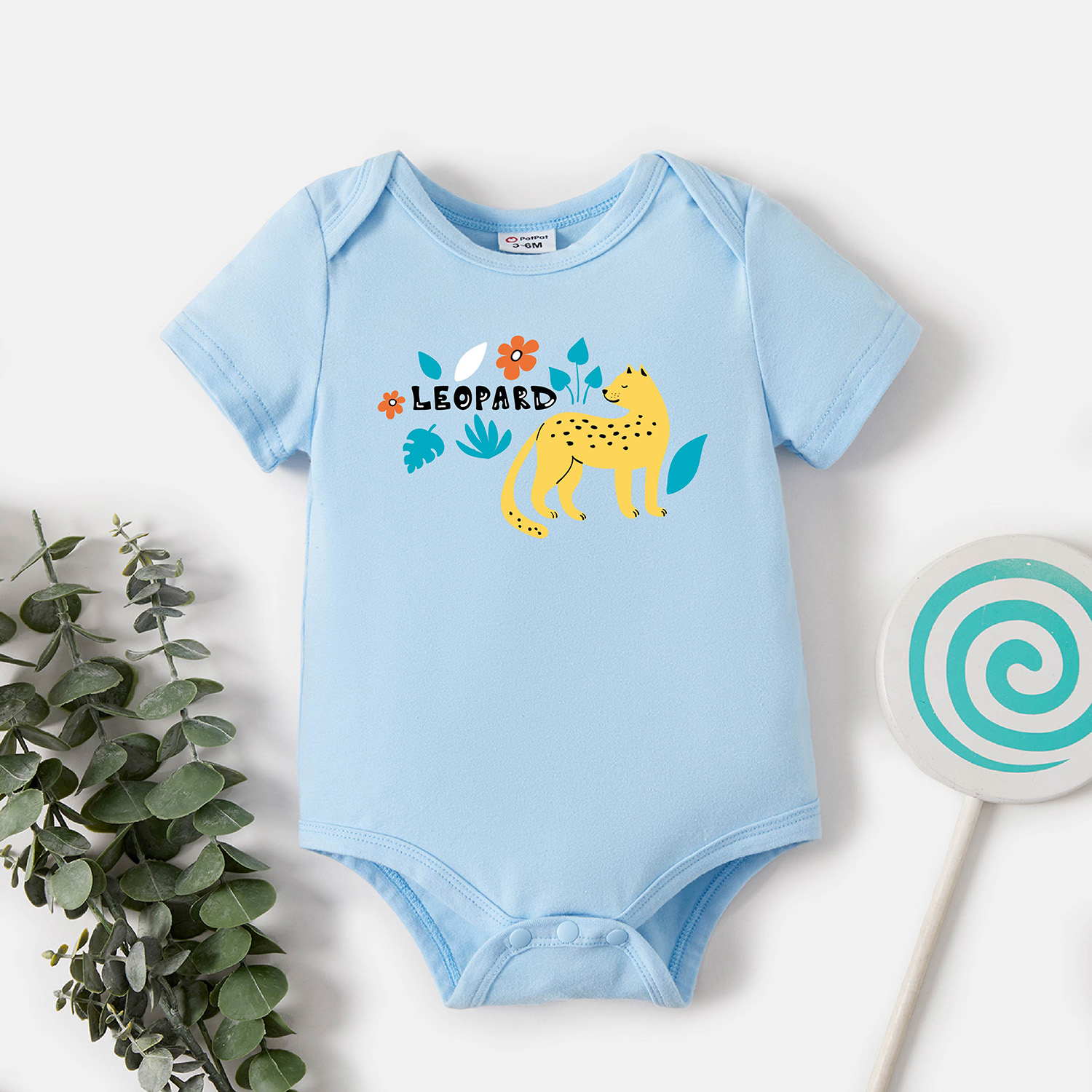 

Baby Graphic Light blue Short-sleeve Romper