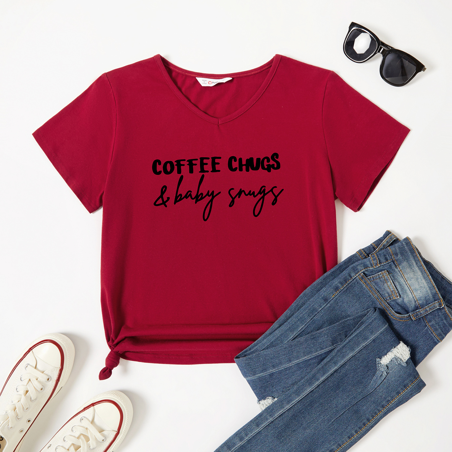 

Graphic Short-sleeve V Neck Tee for Women