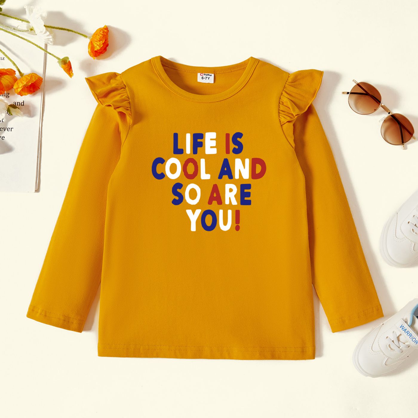 

Kids Graphic Flutter-sleeve Ginger Long-sleeve Tee
