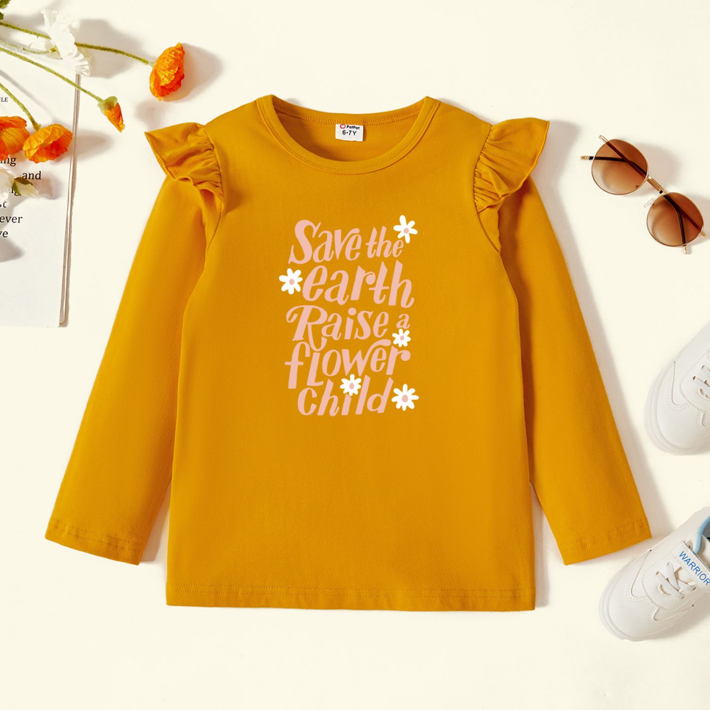 

Kids Graphic Flutter-sleeve Ginger Long-sleeve Tee