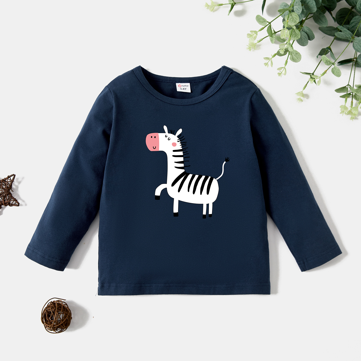 

Toddler Graphic Zebra Print Long-sleeve Tee