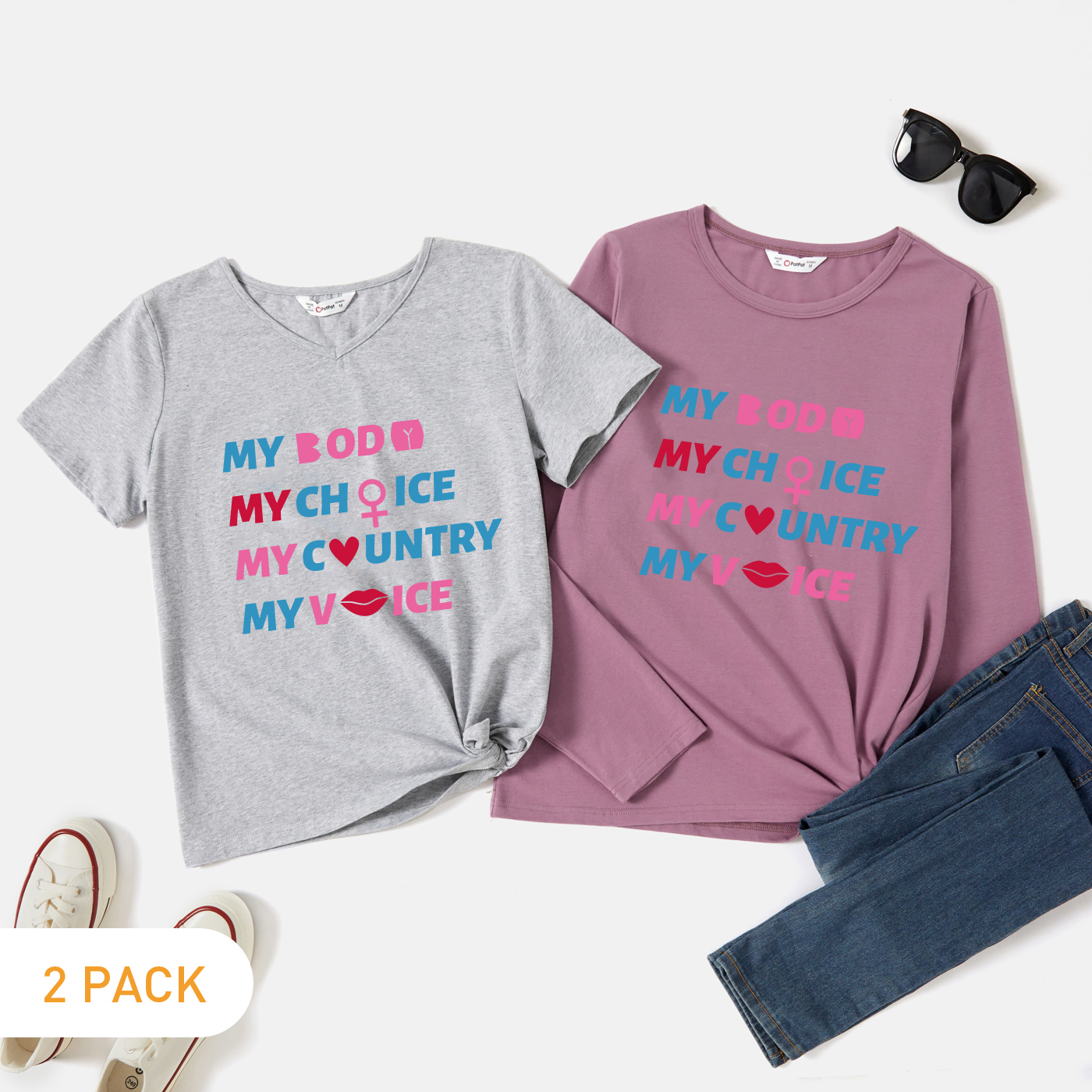 

2-Pack Graphic Tee Set For women