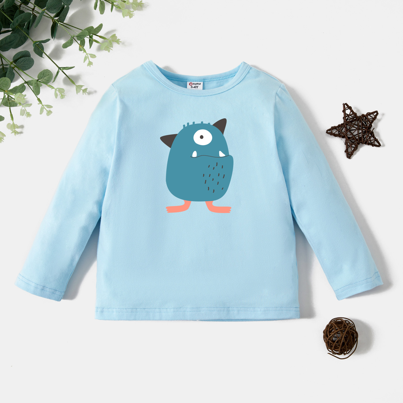 

Toddler Graphic Monster Print Long-sleeve Tee