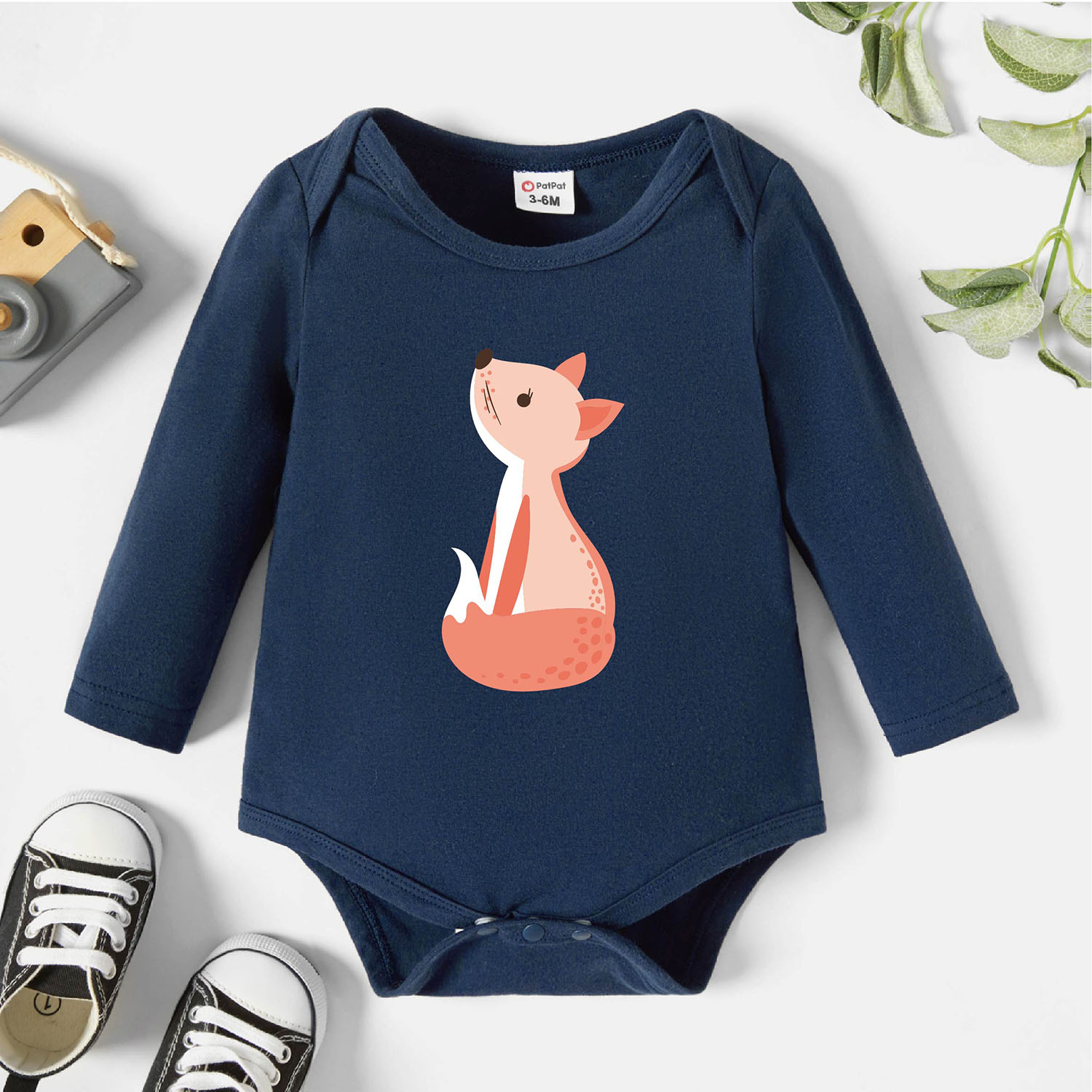 

Baby Graphic Dark Blue Long-sleeve Romper
