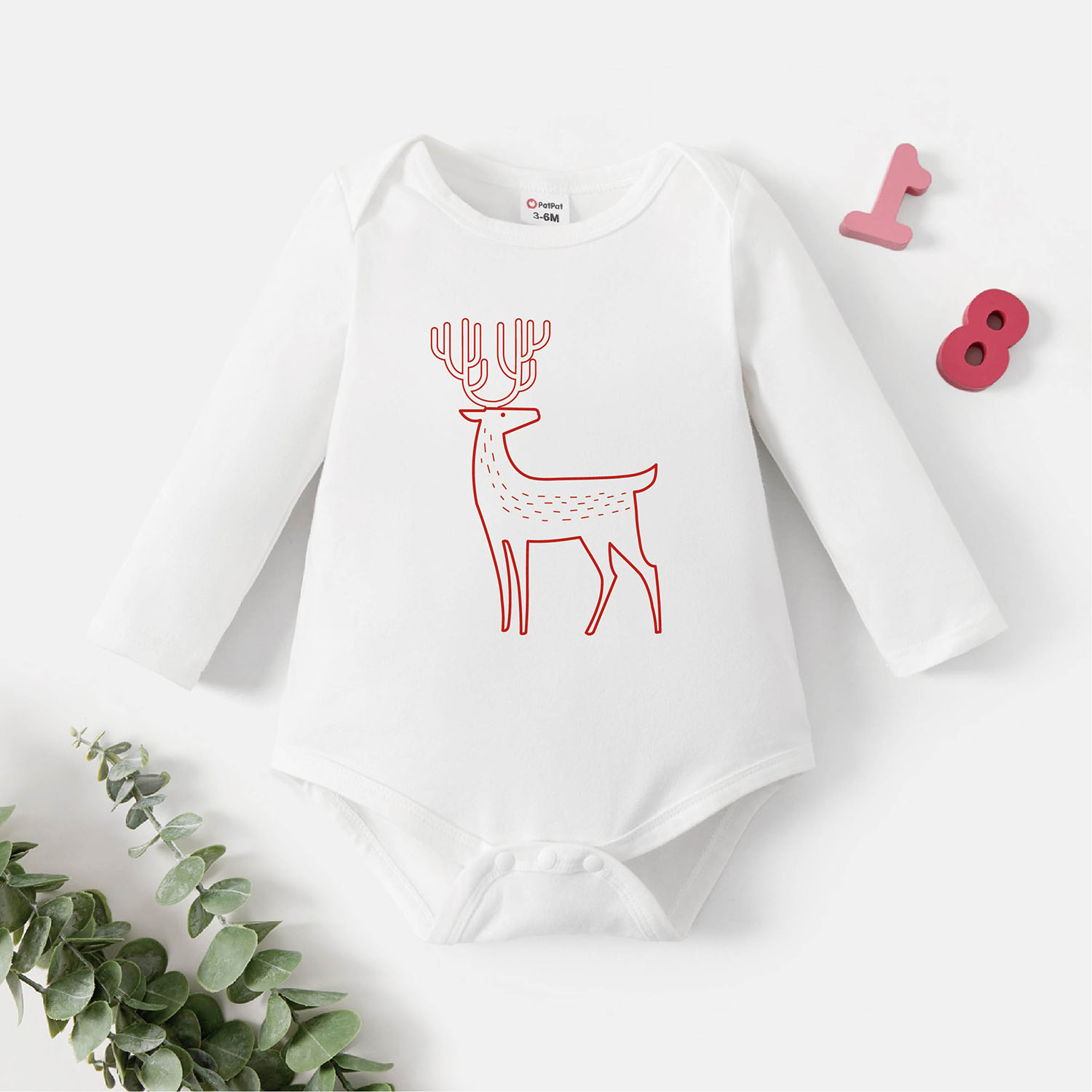 

Baby Graphic White Long-sleeve Romper