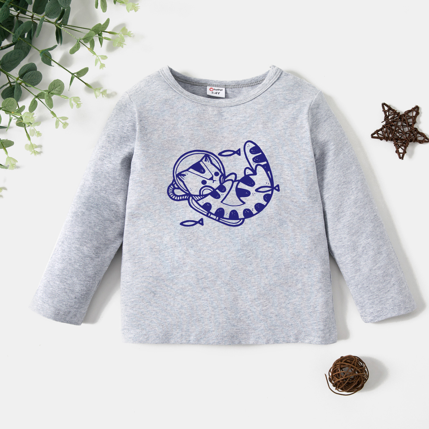 

Toddler Graphic Light gray Long-sleeve Tee
