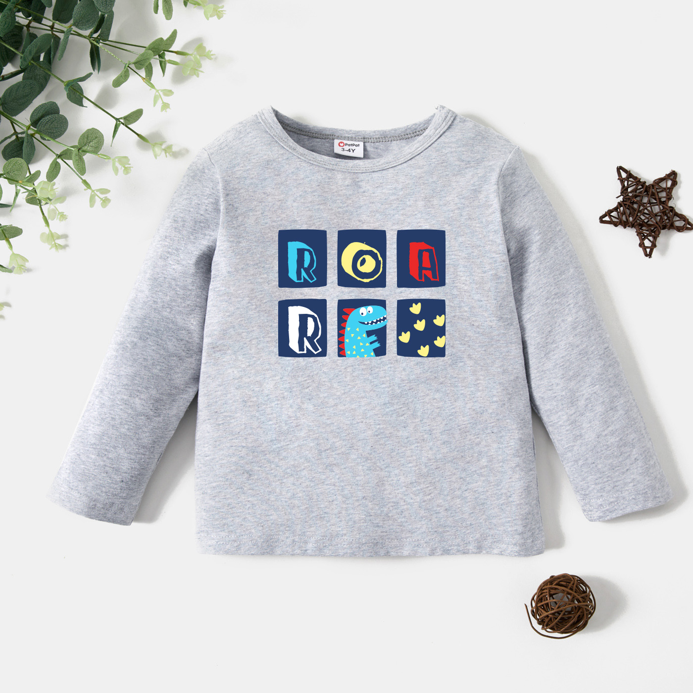 

Toddler Graphic Light gray Long-sleeve Tee
