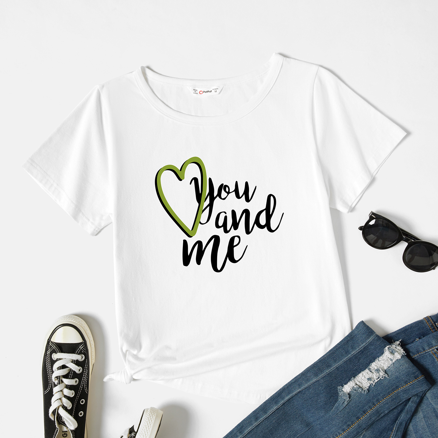 

Graphic Short-sleeve Round-collar Tee for Women