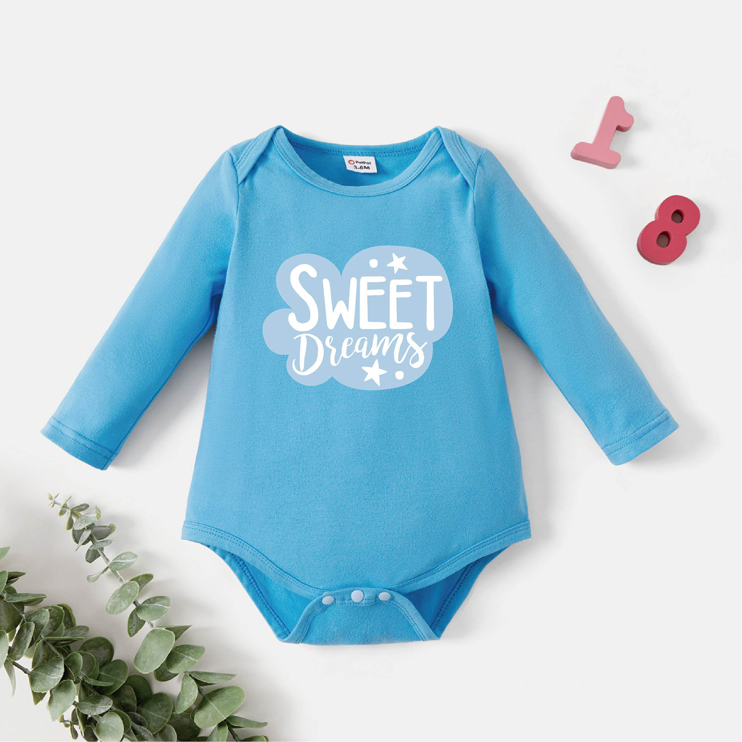 

Baby Graphic Blue Long-sleeve Romper
