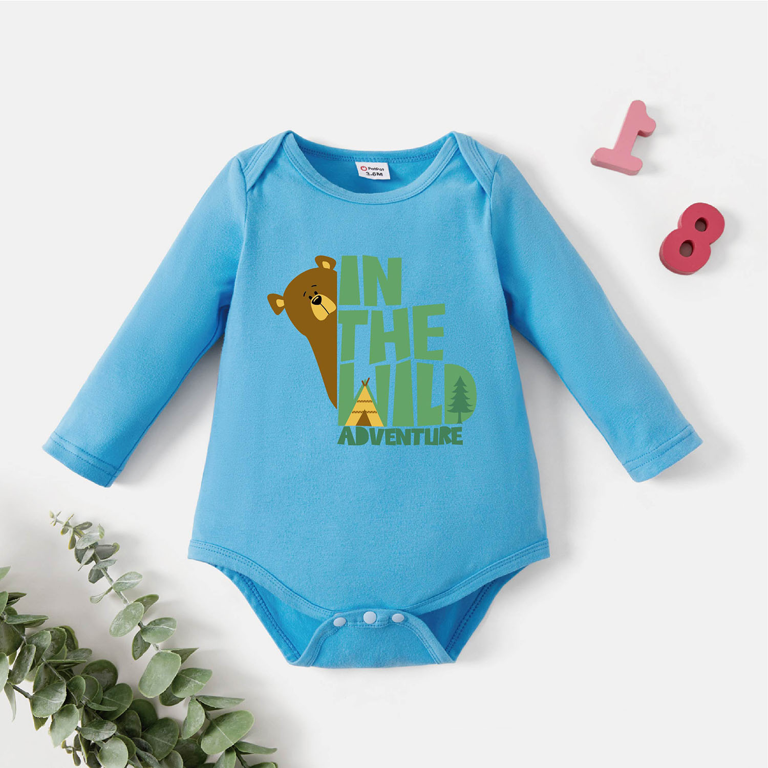 

Baby Graphic Blue Long-sleeve Romper