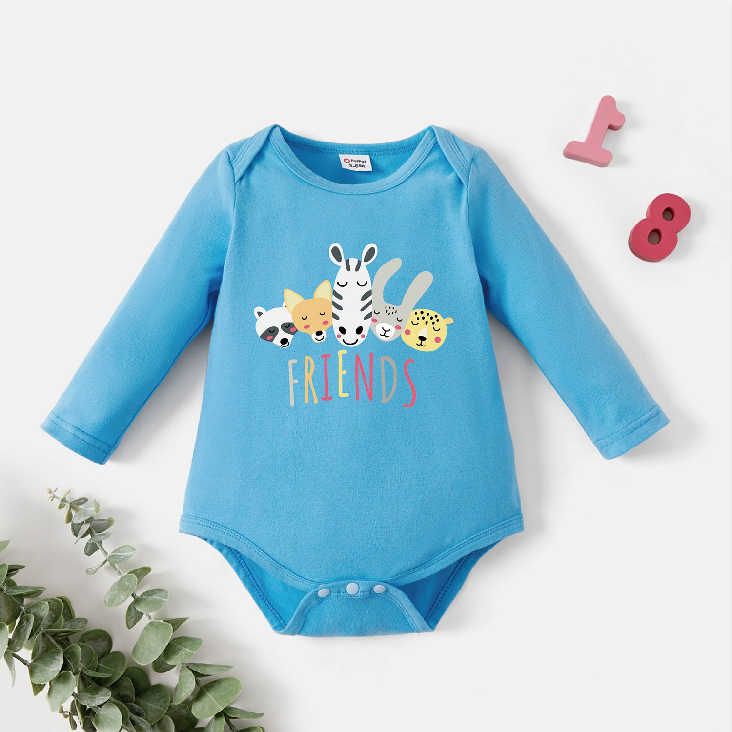 

Baby Graphic Blue Long-sleeve Romper