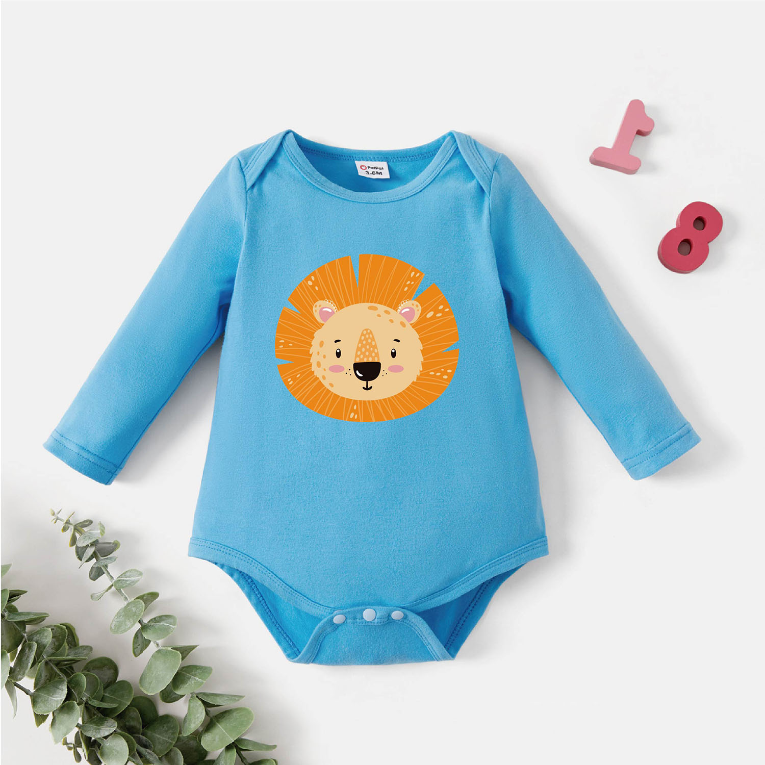 

Baby Graphic Blue Long-sleeve Romper