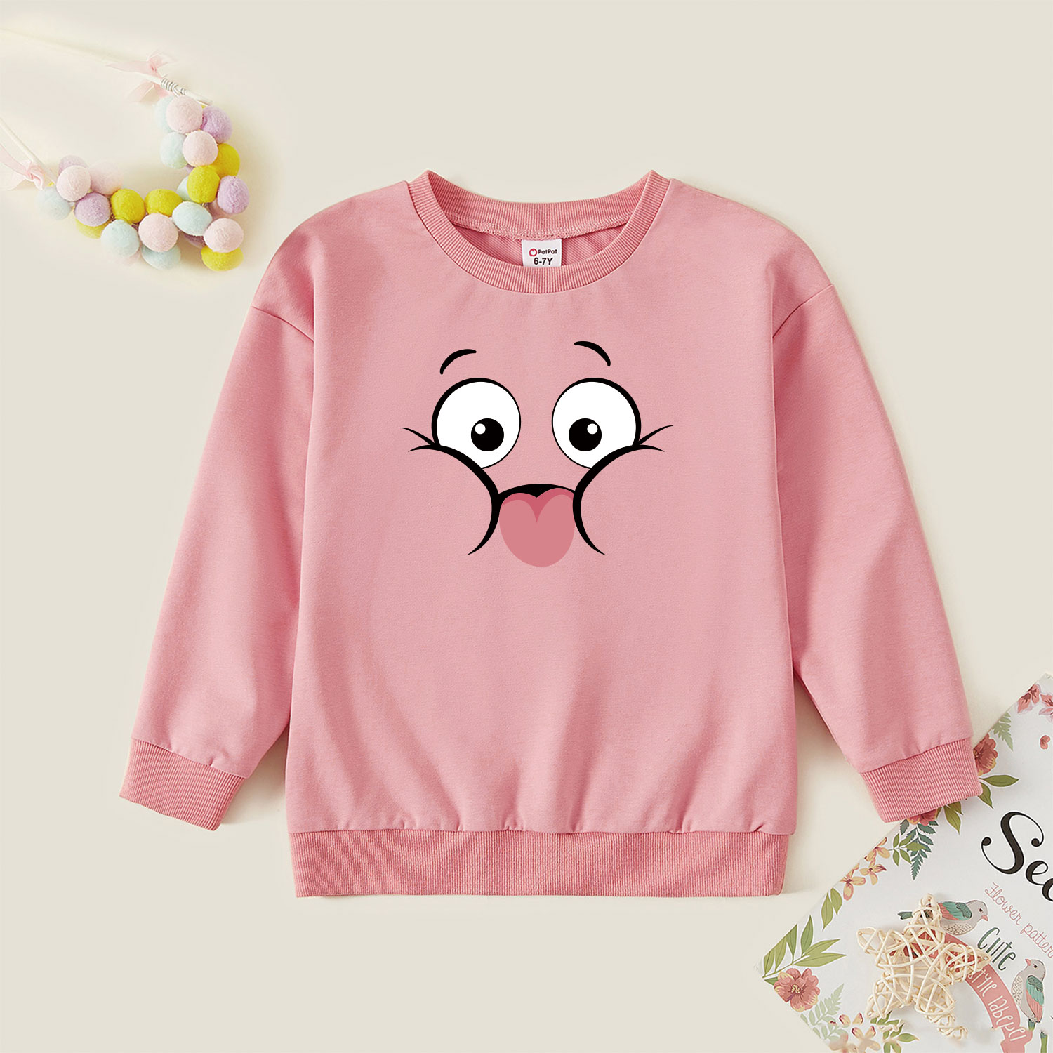

Kids Graphic Pink Long-sleeve Pullover