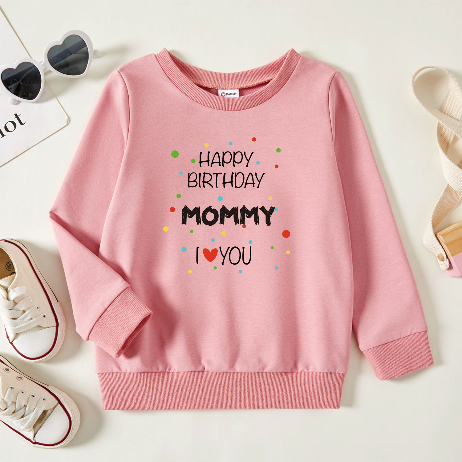 

Toddler Graphic Pink Long-sleeve Pullover
