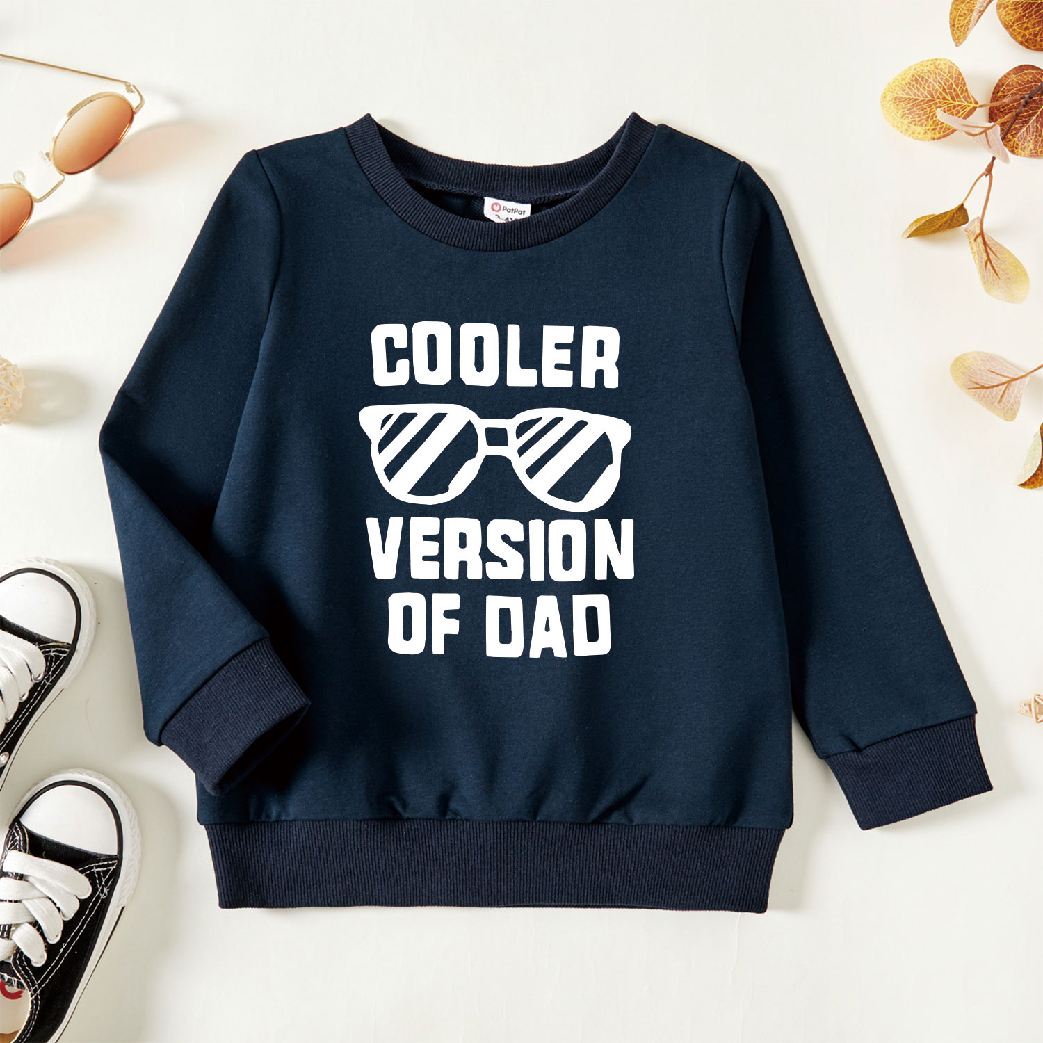 

Toddler Graphic Glasses and Letter Print Long-sleeve Pullover