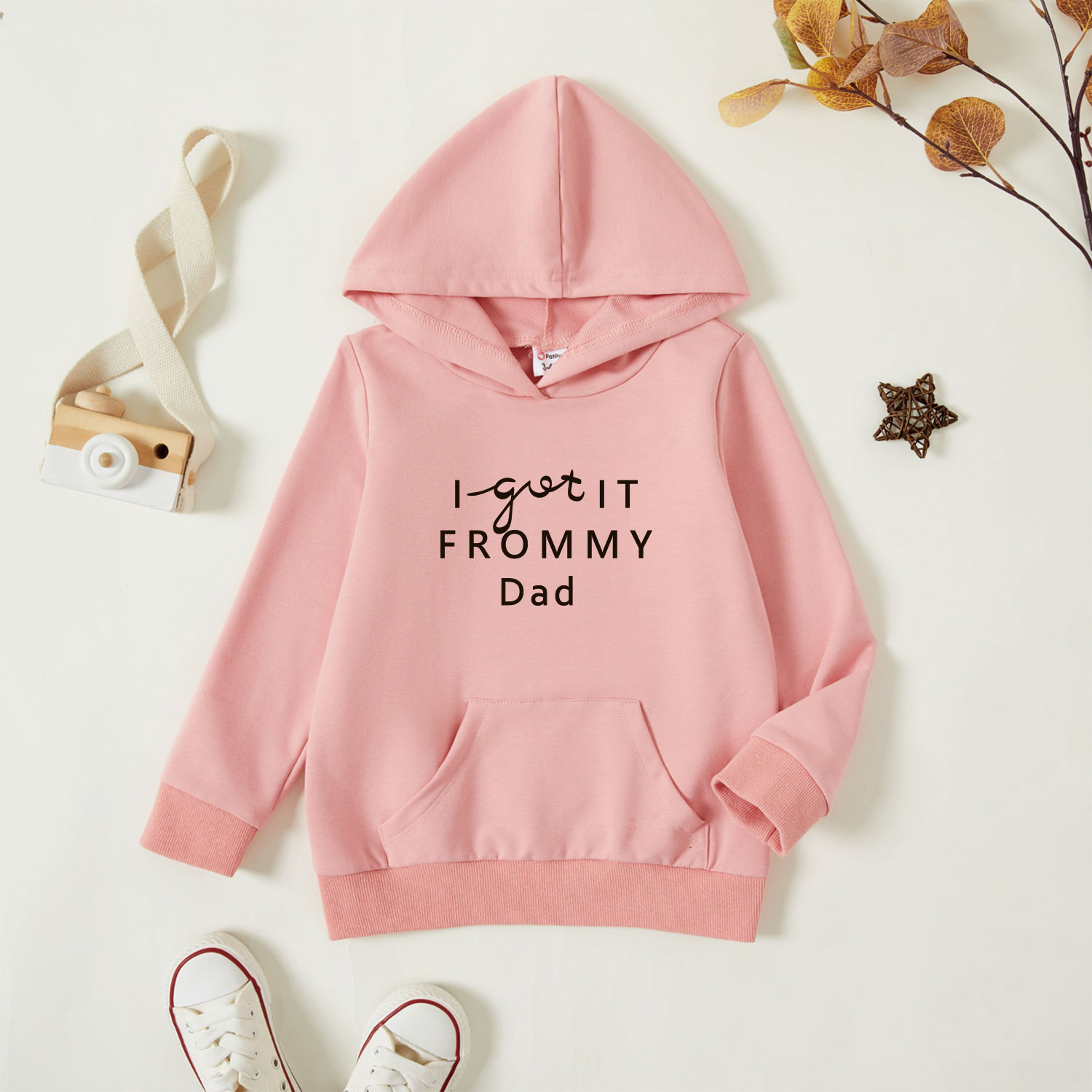 

Toddler Graphic Letter Print Long-sleeve Hooded Pullover