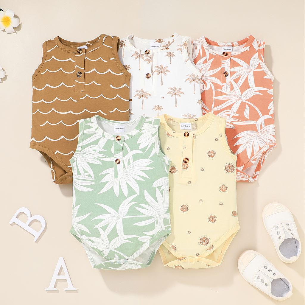 

Baby Cotton Print Sleeveless Tank Romper