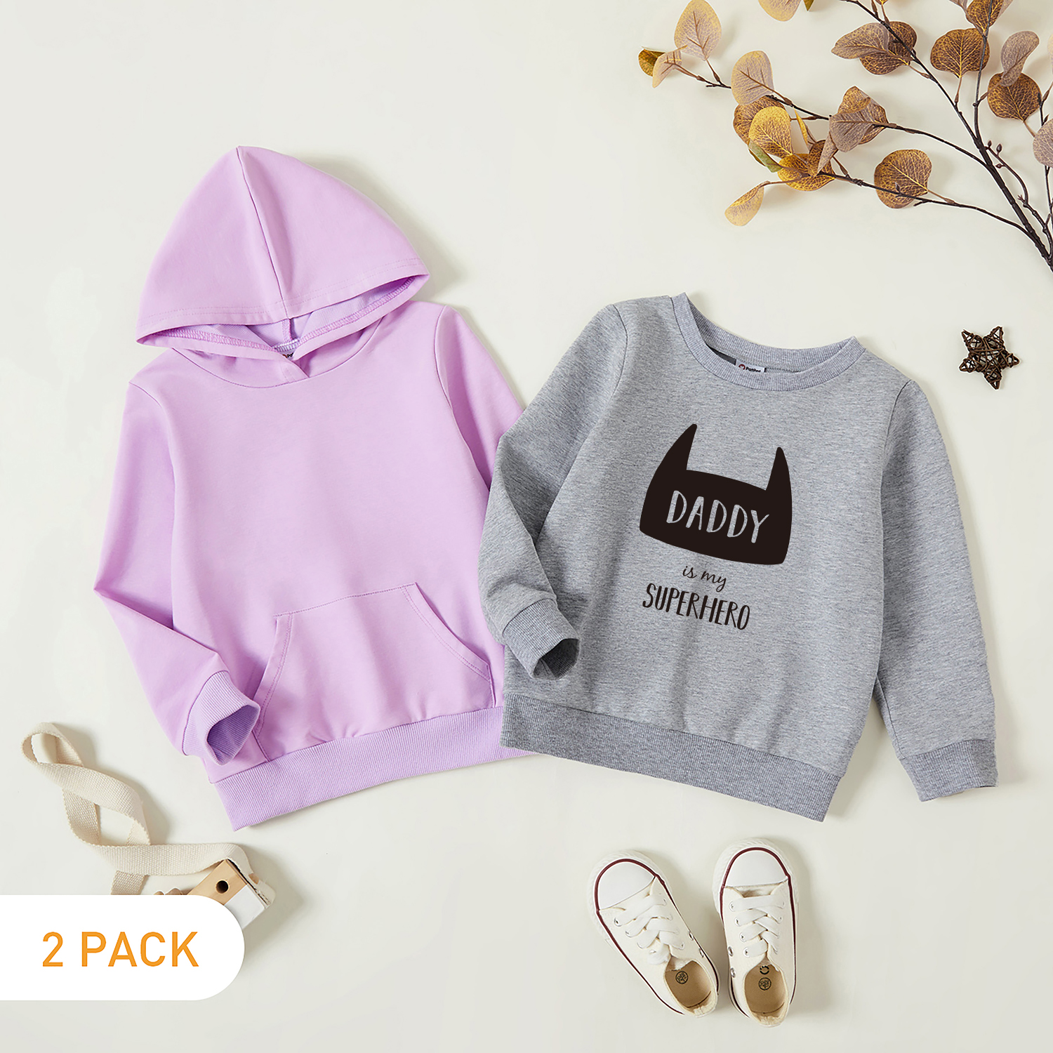 

2-Pack Toddler Graphic Long-sleeve Pullover