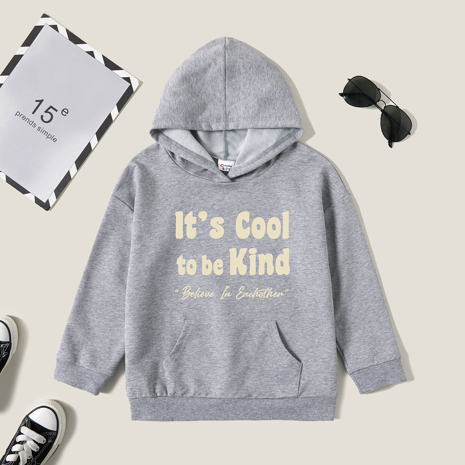 

Kid Graphic Letter Print Long-sleeve Hooded Pullover