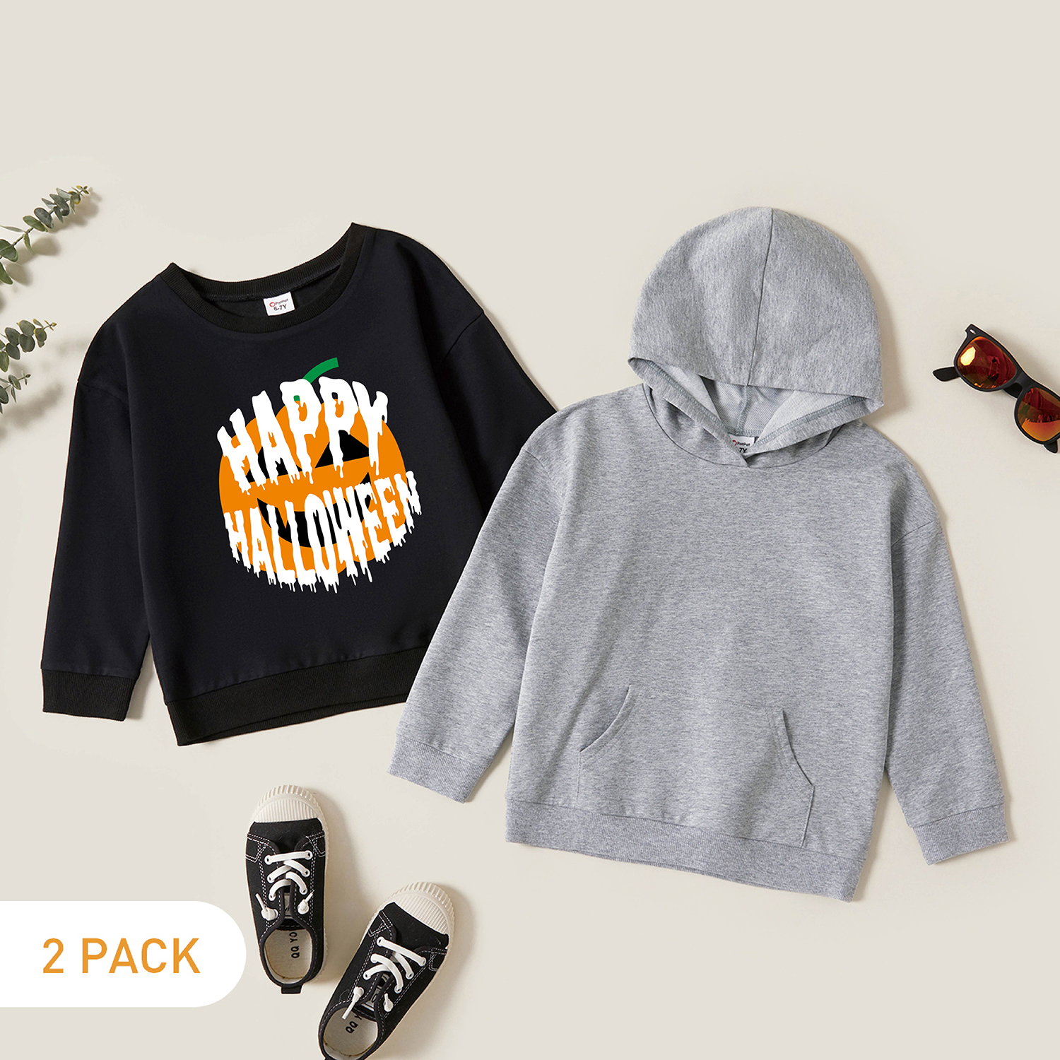 

2-Pack Kids Graphic Long-sleeve Pullover