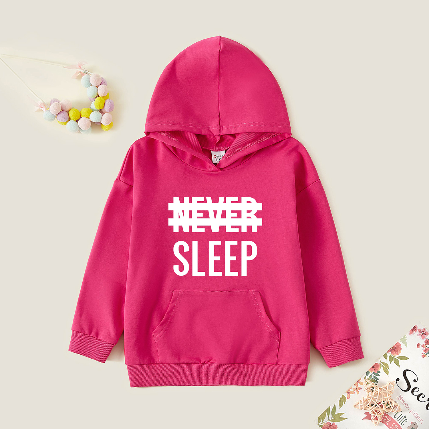 

Kid Graphic Letter Print Long-sleeve Hooded Pullover