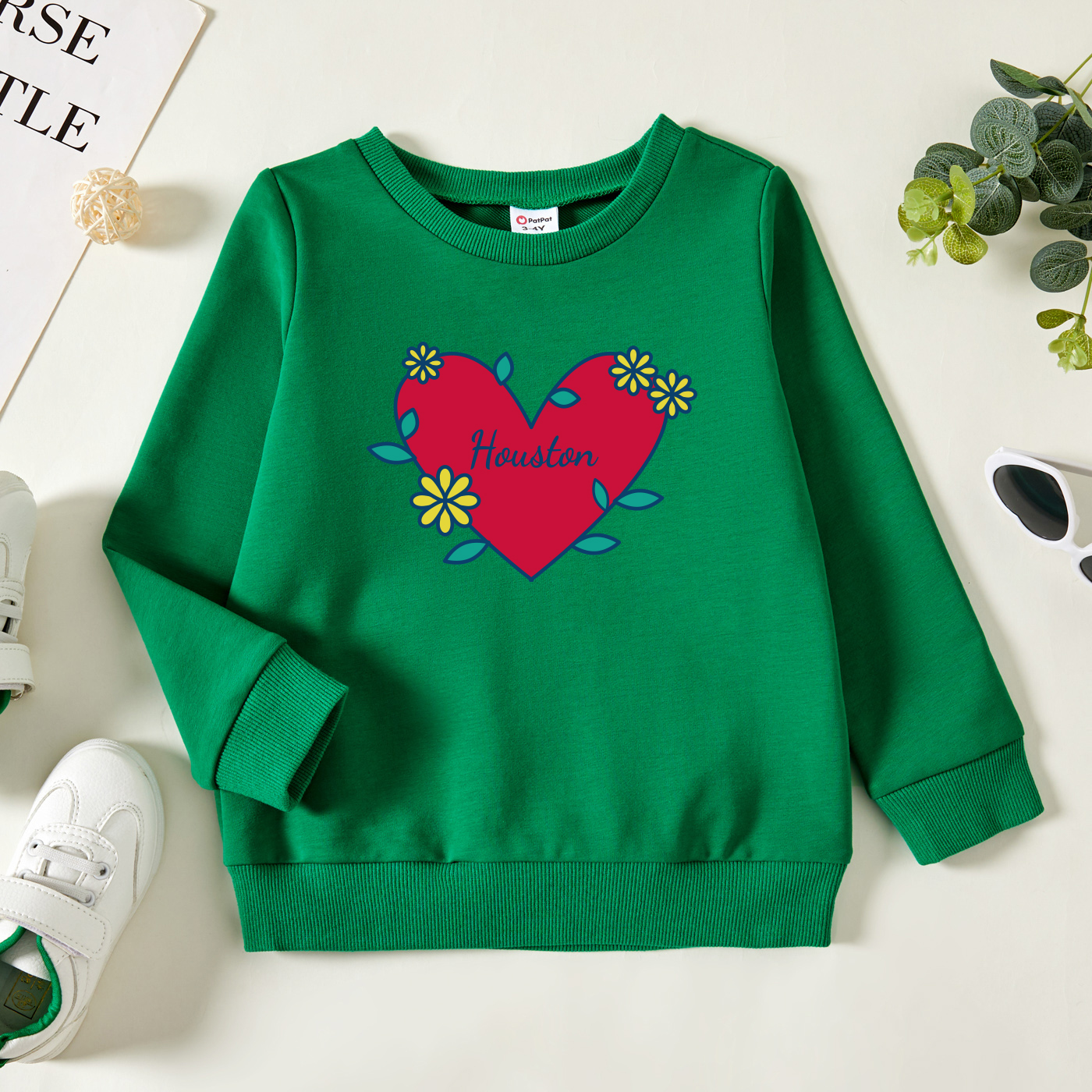

Toddler Graphic Green Long-sleeve Pullover