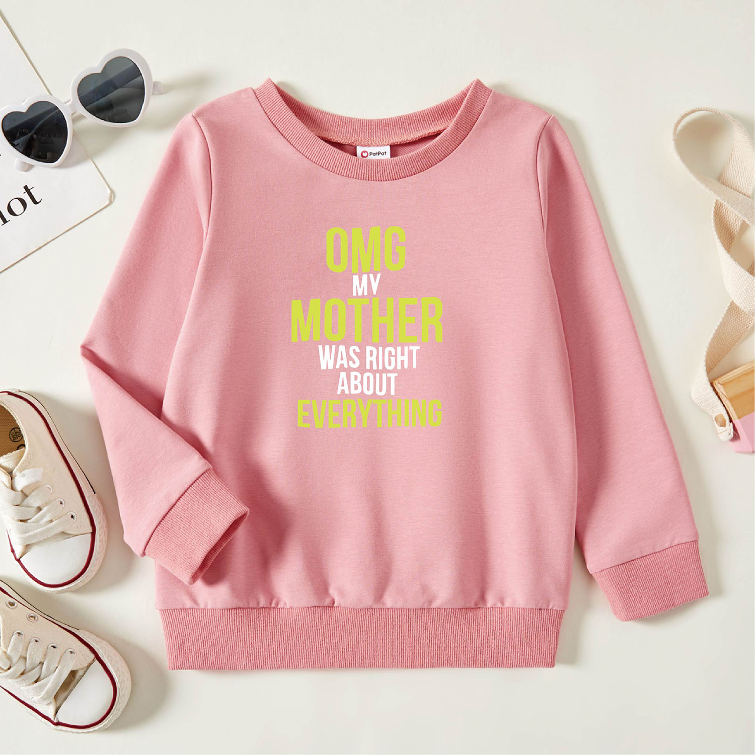

Toddler Graphic Pink Long-sleeve Pullover
