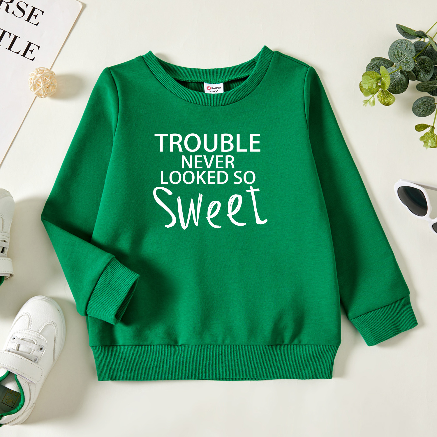 

Toddler Graphic Green Long-sleeve Pullover