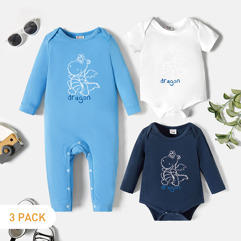 

3-Pack Baby Graphic Romper and Jumpsuit Set