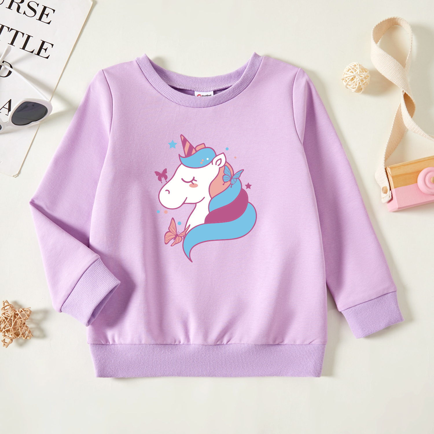 

Toddler Graphic Lavender Purple Long-sleeve Pullover