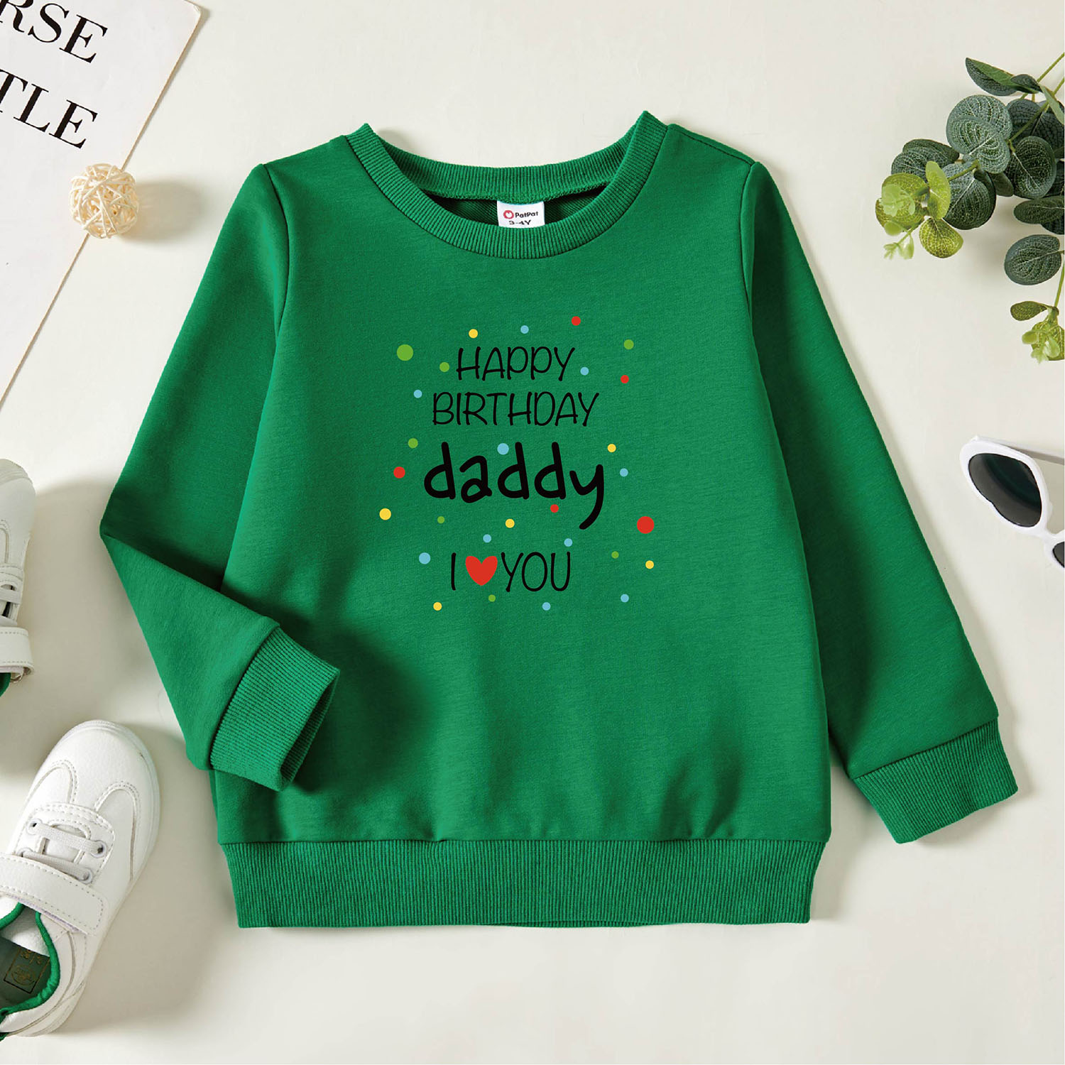 

Toddler Graphic Green Long-sleeve Pullover