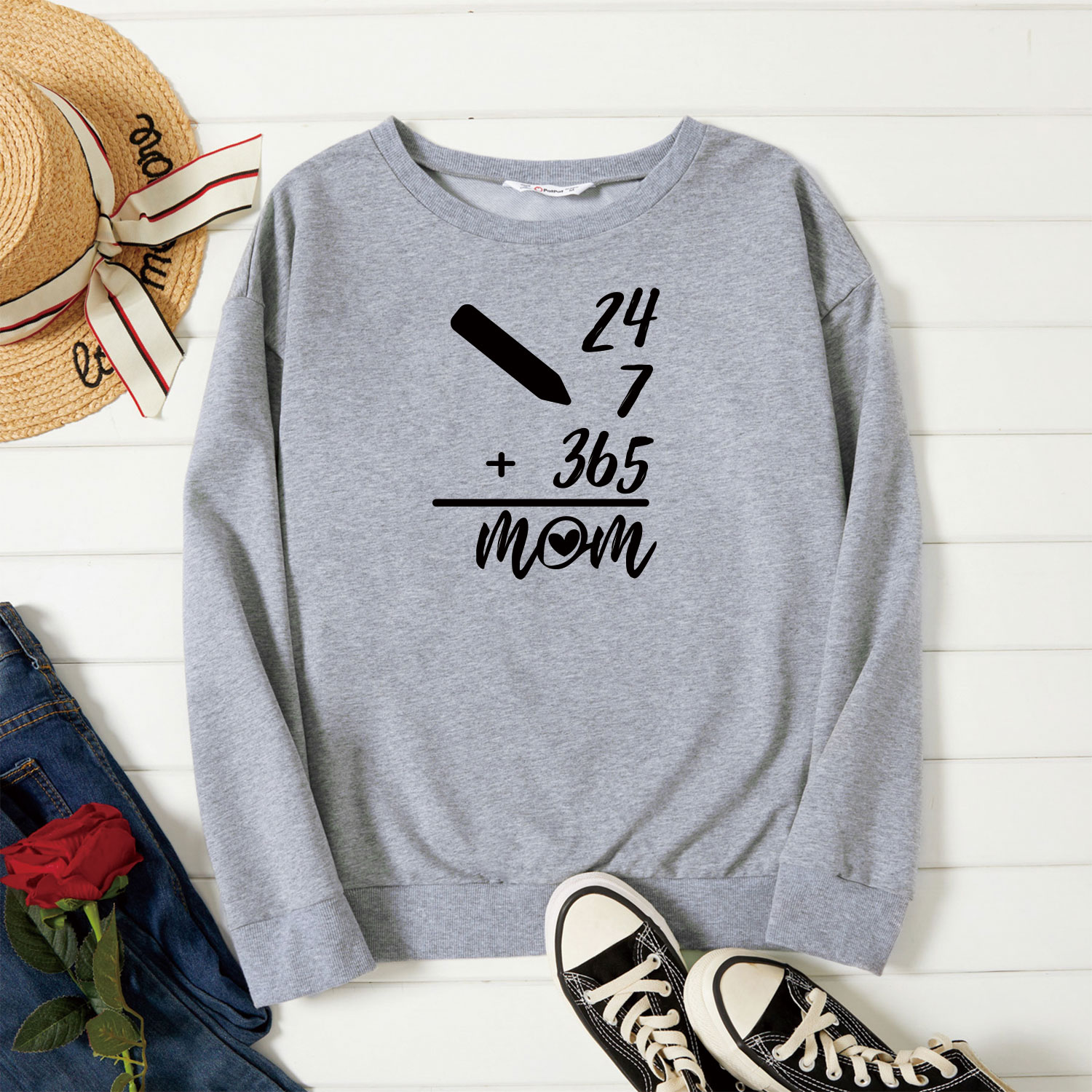 

Graphic Light gray Long-sleeve Pullover For Women