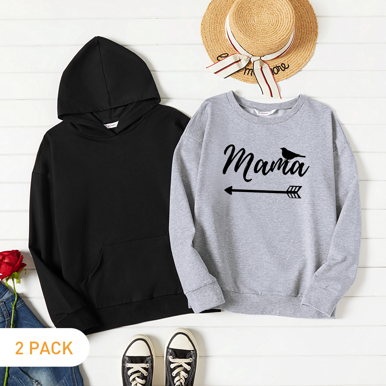 

2-Pack Graphic Long-sleeve Pullover For Women