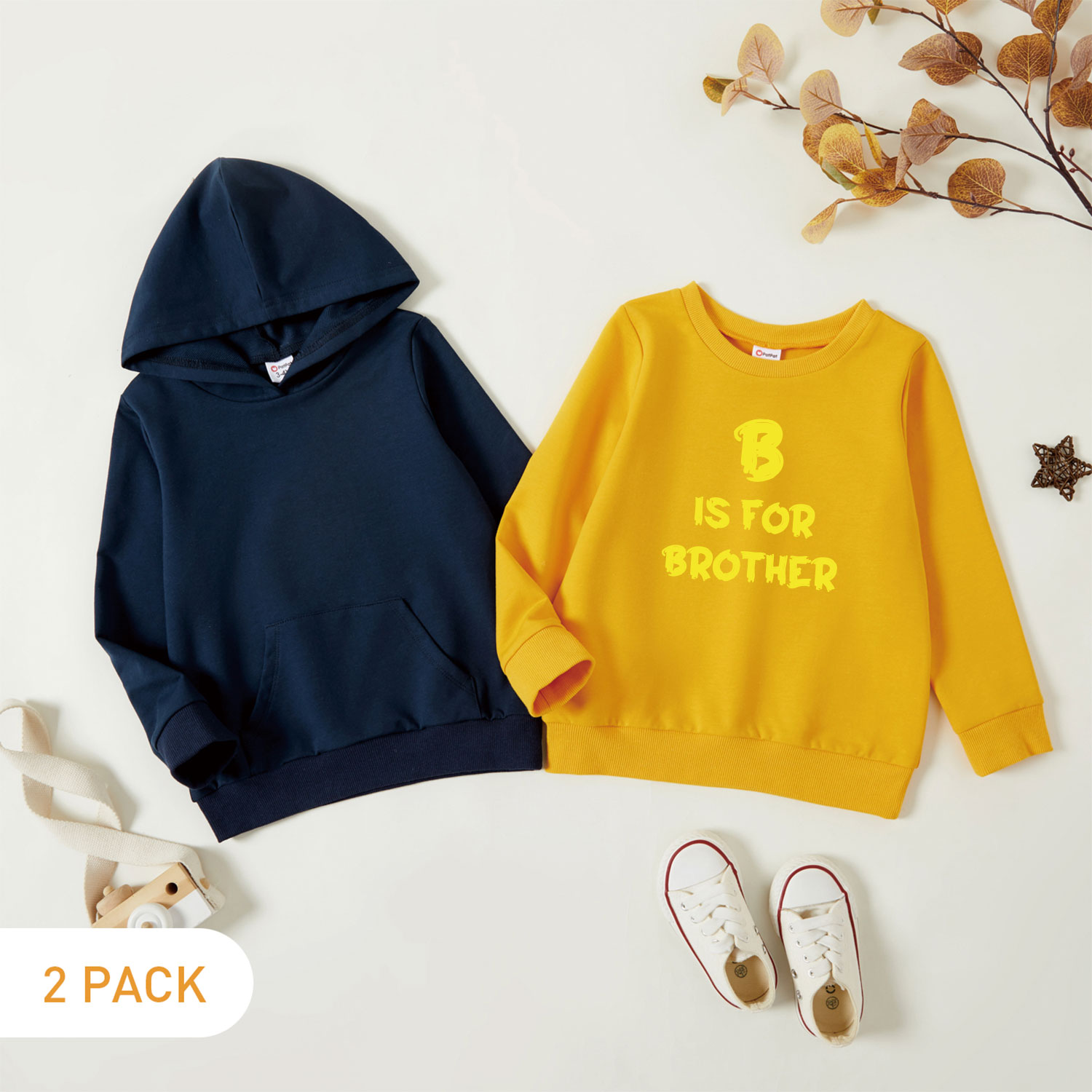 

2-Pack Toddler Graphic Long-sleeve Pullover