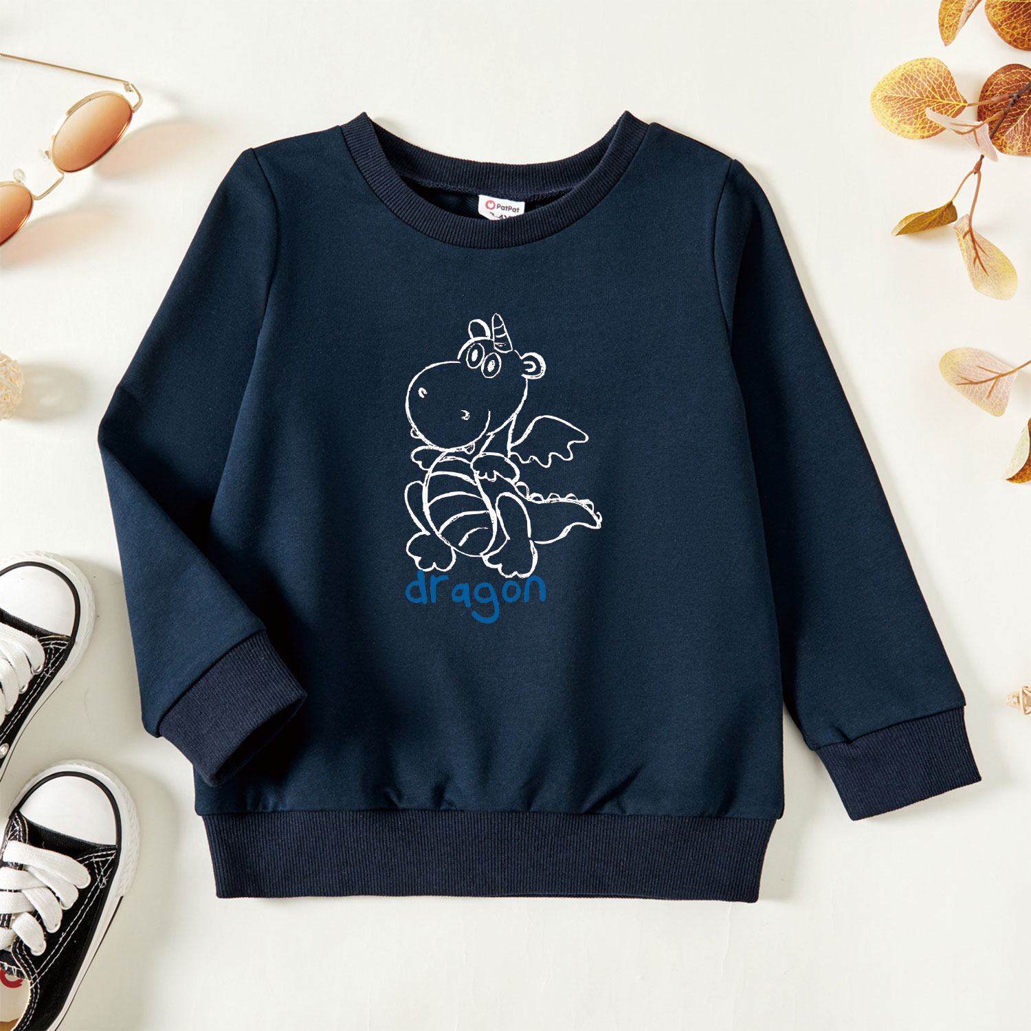 

Toddler Graphic Dark Blue Long-sleeve Pullover