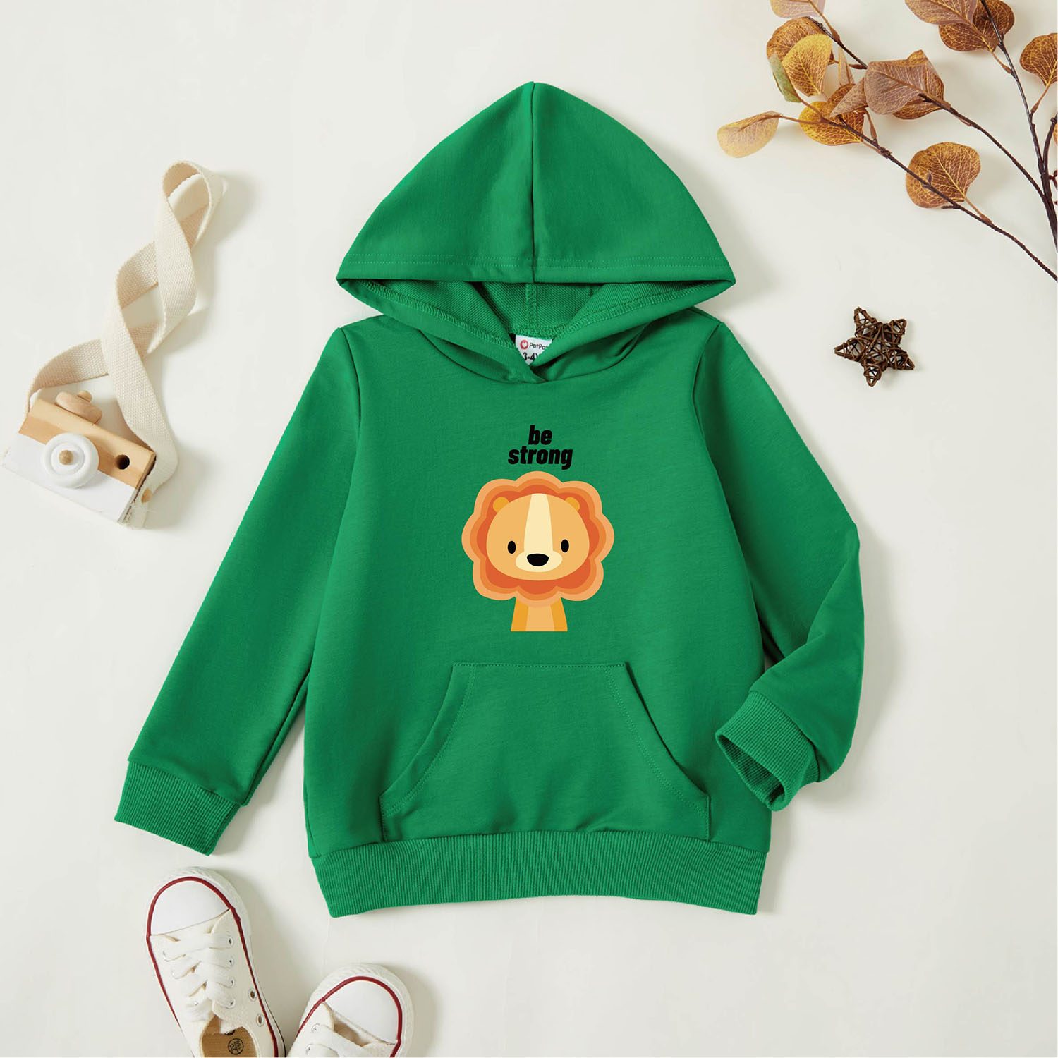

Toddler Graphic Green Long-sleeve Hooded Pullover